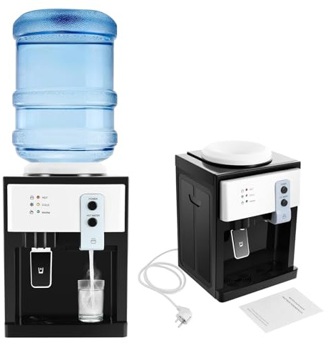 Wasserspender, 500W + 75W Water Dispenser mit Wasseranschluss, Elektrischer Kühler & Wasserspender für Trinkwasser, Heißwasserspender für 3,5L, 5L, 10L, 18L Wasserfässer, 27 × 24 × 36cm