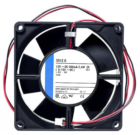 3312 U DC 12V 200mA 2.4W Cooling Fan-80mm IP68 Waterproof Fan for Electronics