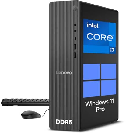 Lenovo Desktop Computer Tower PC, 14th Gen Intel 20-Core i7, Small Form Factor PC Tower Computer Desktop for Business, Gaming&Home Office, Windows 11 Pro | 32GB DDR5 2TB SSD, Ethernet RJ-45, Wi-Fi 6