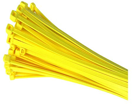 100 x Fluorescent Yellow Cable Ties 300 x 4.8mm / Extra Strong Zip Tie Wraps