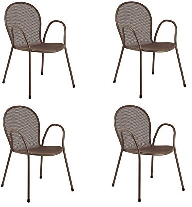 EMU Offerta 4 POLTRONE IMPILABILE Ronda Marrone India Bar ARREDO Esterno Interno CASA