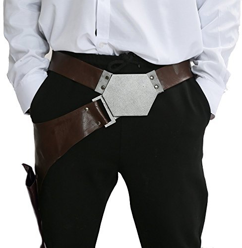 Halloween Gürtel Cosplay Kostüm Herren Braun Leder Bund mit Pistolenhalfter Fancy Dress Kleidung Zubehör