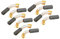 sourcing map Balais de charbon moteur 20mm x 7mm x 6mm pour Électrique Moteur Tapis Roulant Bois Tondeuse Tondeuse Stratifiée 10Pcs
