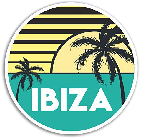 2 x 10cm Ibiza Vinyl Aufkleber - Spanien Kühle Reise-Aufkleber Laptop Gepäck # 18185 (10 cm breit)
