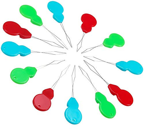 Rmeet Enhebradores de Agujas,50 Pack Needle Threaders de Plástico con Forma de Calabaza de Alambre de Latón para Coser a Mano Bordado de Hilo y Punto de Cruz Colores Surtidos