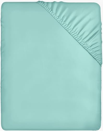 Utopia Bedding - Spannbettlaken 160x200cm - Spa Blau - Gebürstete Mikrofaser Spannbetttuch - 35 cm Tiefe Tasche