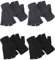 SATINIOR 4 Paar Winter Halbfinger Handschuhe Gestrickte Fingerlose Fäustlinge Warme Dehnbare Handschuhe für Damen und Herren, schwarz, grau, Medium