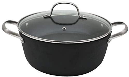 Hairy Bikers CKW2028 Lightweight Cast Iron 24cm Casserole Dish with Non Coating, Honeycomb Base Reduces Risk of Sticking, for Home Kitchens