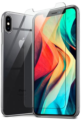 moex 3 in 1 Pack für iPhone XS Max Hülle mit 2X Panzer Schutzglas Folie, [Aero Case + ShockProtect Glas] Komplettschutz Handyhülle durchsichtig aus Silikon Schutzhülle, Clear