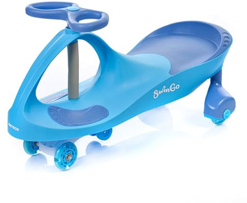 meteor Twistcar Swingo Rutscherfahrzeug ab 1 Jahr - Baby Rutschauto mit LED-Rädern und 360°-Lenkrad ergonomisches und sicheres Aufsitzfahrzeug für Kleinkinder Indoor & Outdoor geeignet