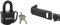 Master Lock 7804EURD Laminated Padlock with Key and Thermoplastic Cover, Black, 7,8 x 4 x 2,9 cm & 704EURDBLK Outdoor Door Padlock Hasp, Black, 11 x 4.4 cm