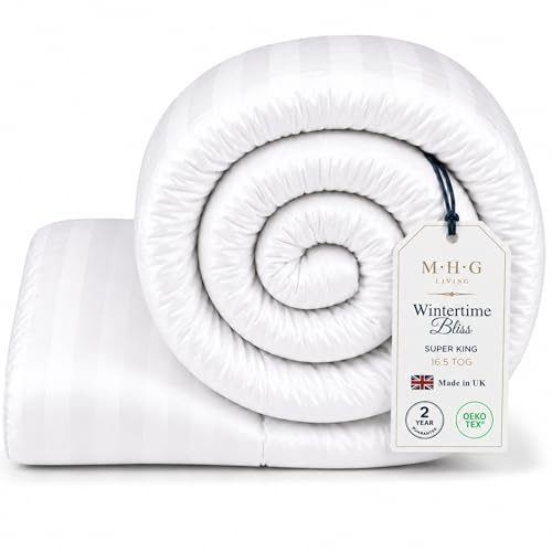 MHG Living 16.5 Tog Winter Microfibre Duvet – Super King (260x220cm) – Heavyweight Extra Warm Hollowfibre Quilt for Cold Weather – Hypoallergenic, Breathable & Machine Washable Bedding