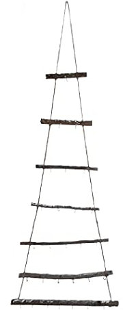 Spetebo Albero di Natale decorativo, 7 rami, 118 cm, in legno, decorazione da parete