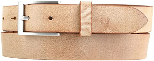 BELTINGER Herren-Gürtel aus weichem Vollrindleder Vintage-Look 3 cm | Leder-Gürtel für Herren 30mm | Schmaler Gürtel Used-Look | Tabac 120cm