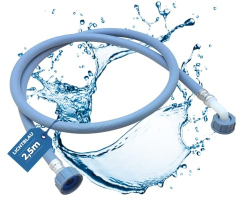 Lichtblau Tubo di alimentazione lavatrice lavastoviglie 2978 attacco, lungo 2,5 m I 3/4 pollici angolo/dritto con guarnizione I tubo carico acqua universale indipendentemente dal produttore