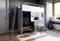 Marlux-Meble Hochbett JSM-4 80x190 mit Kleiderschrank Schreibtisch und Leiter Hochglanz Kinderbetten Funktionsbett Etagenbett Stockbett Kinderhochbett Jugendhochbett (Schwarz Glanz)
