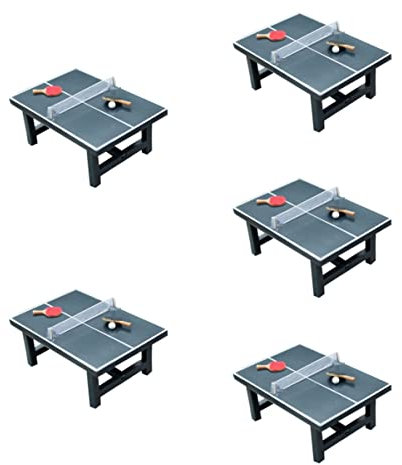 ibasenice Zubehör Mini Tischtennisplatte 5 Stücke Miniatur Tischtennis Puppenhaus M?Bel Spielzeug Puppenhaus Mini M?Bel Puppenhaus Zubeh?r Tischtennis Paddel Mini Tischtennis Dekoration
