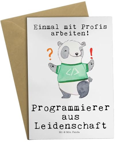 Mr. & Mrs. Panda Grußkarte Programmierer Leidenschaft - Geschenk, Ausbildung, IT-Spezialist, Computerfreak, Dankeschön, Computerfachmann, Nerd,