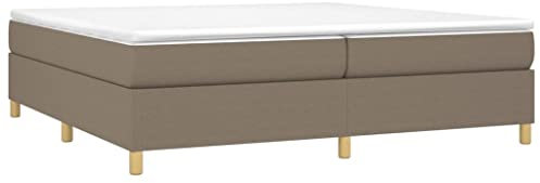 vidaXL Cadre de Lit, Lit Rembourré, Lit Double avec Sommier à Lattes, Lit Adulte de Chambre à Coucher, Moderne, Taupe 200x200 cm Tissu