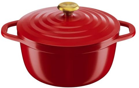 Tefal Air Stewpot 24 cm, 4.7 L, Lightweight Cast Aluminum, Easy to Clean, Safe Ceramic Coating, Condensation Lid, Robust, Oven-Safe, Induction Cookware, E2544604