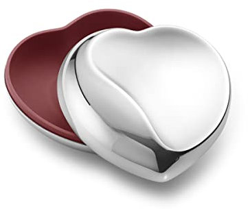 Georg Jensen Herzförmige Schachtel in Silber - Hochglanzpolierter Edelstahl Schmuckorganisator - Elegant Charmant Geschenk Ring Lagerung - Klein
