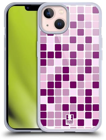Head Case Designs Rosado Azulejo de Mosaico Caso Funda de Gel Suave Compatible con Apple iPhone 13