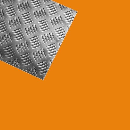 LE ROI DU FER - Plaque alu strié antidérapante (damier) Epaisseur 4/5,5 mm, Largeur - 50 cm, Longueur - 200 cm