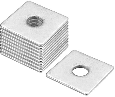 sourcing map Quadratische Unterlegscheiben, 10 Stück, M12 x 40 x 40 x 2 mm, 304 Edelstahl, quadratische Unterlegscheiben, flache Pad-Abstandshalter-Dichtung für Hardware-Befestigung