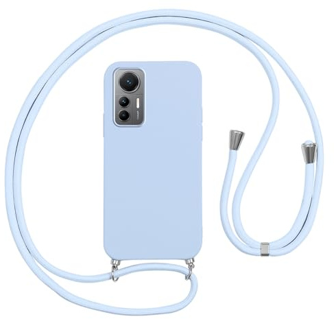 Vauki handyband für Xiaomi 12 Lite Hülle 6.55, HandyHülle mit Band Stoßfest Silikon Schutzhülle mit Kordel Abnehmbar zum Umhängen, Dünn Lanyard Weich Case für xiaomi 12 lite 5g, Lila