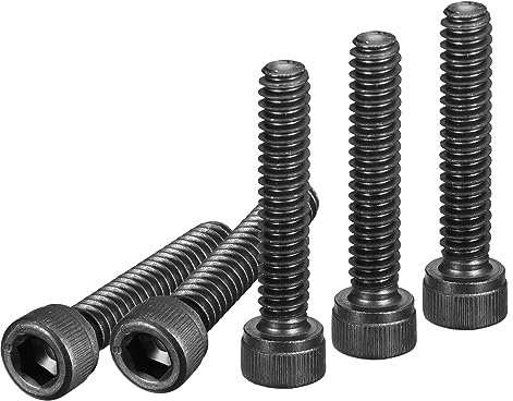 DTGN #10-24x1 Vis à Tête Cylindrique à Six Pans Creux, 25 Pièces en Acier Allié de Qualité 12.9, Finition en Oxyde Noir, Filetage UNC Entièrement Fileté