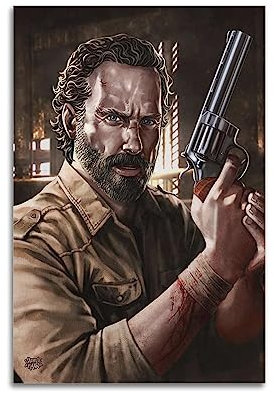 VZRSQZK The Walking Dead Rick Grimes Poster, dekoratives Gemälde, Leinwand, Wandposter und Kunstdruck, modernes Familienschlafzimmer-Dekor-Poster, 20 x 30 cm