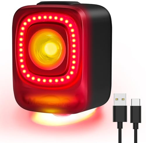 Magicshine SEEMEE 200 V3.0 USB C Rechargeable Bike Tail Lights,200 Lumens Max Output,360° Visibility, Smart Brake Sensor IPX6 Waterproof Rear Bike Lights for Road Urban Cyclists