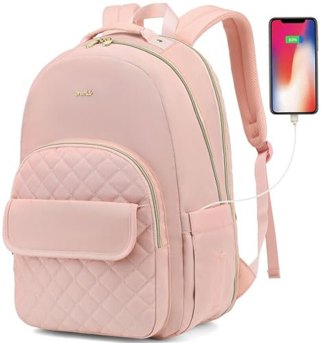 Breold 17.3 Inch School Backpack Bookbags for Girls,Work Travel Backpack for Women,Laptop Backpack Teacher Bags Back Pack with USB Charging Port,TSA Friendly