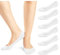 JaosWish Women No Show Socks Ultra Low Cut Liner Socks Non Slip Invisible Socks for Loafer Boat Flats 6 Pairs,White,6-8
