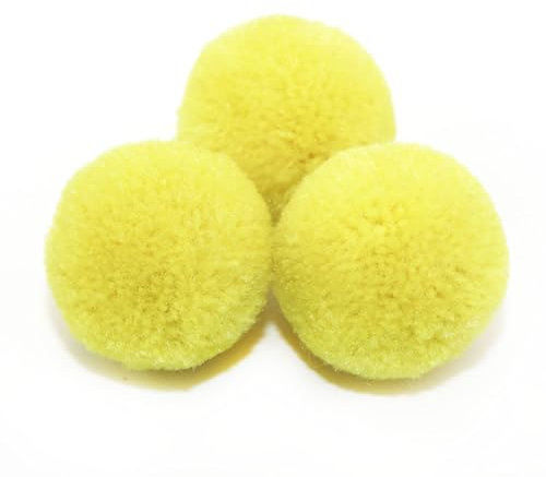 Yurosiay Pompons 30 Stück 5cm Kaschmir Pom Pom Bunte Bommeln Bälle zum Basteln für Kunsthandwerk Bommel Plüschbälle für DIY Haarschmuck Hochzeiten Geburtstage Weihnachten Dekorationen Gelb