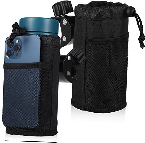 POPETPOP 2pcs Bike Cup Holder for Handlebars Water Bottle Holder Elastic Strap Black