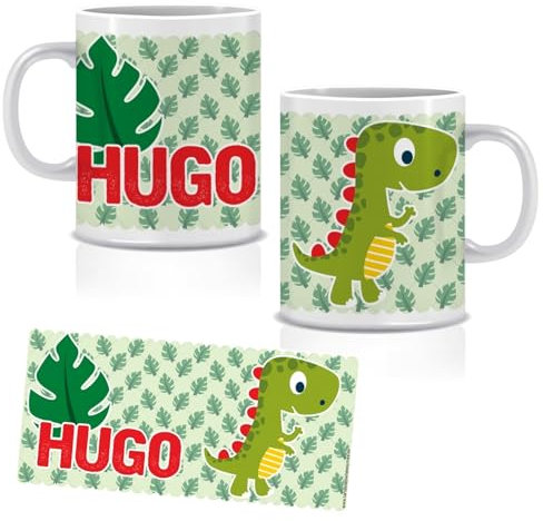 Taza de plástico personalizada. Ideal para el colegio y la guardería. VUELTA AL COLE. Regalos Personalizados. Diferentes Modelos a Elegir (Dino)