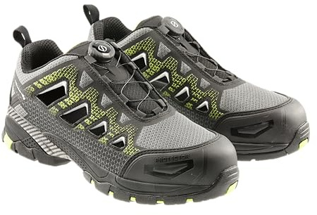 Högert Technik - PAGLAU Schutzsandalen LACE System S1PS SR FO schwarz/grün 44 | Sicherheitsschuhe Herren | SCHNÜRSENKELSYSTEM |Arbeitssandale Arbeitsschuhe Sicherheitssandale |