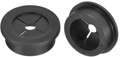 QUARKZMAN 2 Pcs Passe-Câble pour Cordon, 30mm Passe-Câble de Bureau en Caoutchouc Flexible Grommets de Fil Cache-Trou pour Bureau Organisateur de Câbles d'Ordinateur, Noir