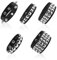 SJUNJIE 5 Piece Nietenarmband Einstellbare Größe Punk Armband Schwarzes Statement-Metall Gothic Armbänder Schmuck Geeignet für Partys Kostümpartys Bandauftritte Halloween