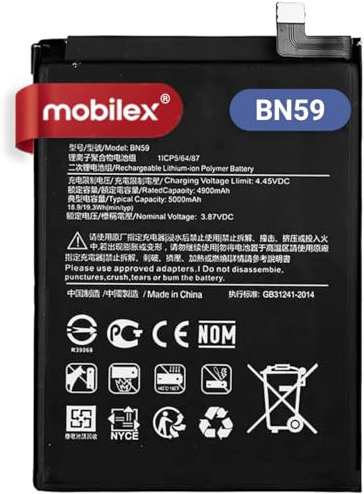 MOBILEX® Akku BN59 für Xiaomi Redmi Note 10 4G / Xiaomi Redmi Note 10S, 5000 mAh, OEM, interner Ersatz, Originalkapazität