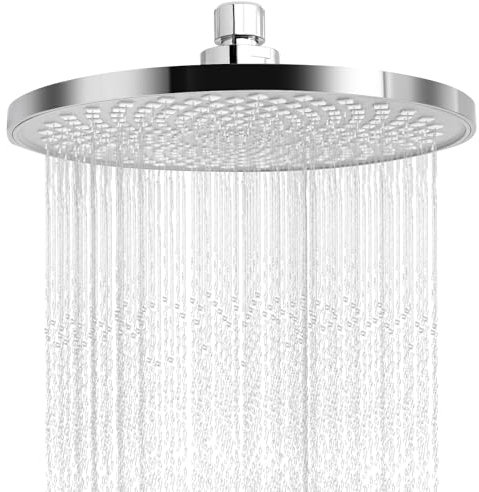 Hawdows Soffione Doccia a Pioggia 22cm, Soffione per Doccia Fisso, Soffione Doccia Grande, Testa Doccia Tonda ad Alta Pressione Rotazione di 360°, Soffione Doccia da Bagno ad Alta Pressione, Cromo
