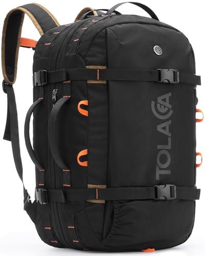 Tolaccea Reiserucksack, Handgepäck Rucksack Flugzeug, TSA-Freundlicher Laptop Rucksack 15,6 Zoll, Erweiterbar 40L auf 50L, Weekender Herren für Reise Wandern Camping