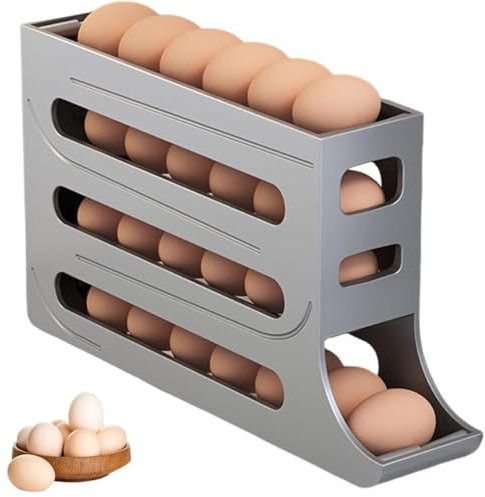 Eierbehälter für Kühlschrank,4 Etagen Eierbehälter für Kühlschrank,Eierhalter,Eierhalter Kühlschrank,Eier Aufbewahrung,Stapelbarer Eier-Organizer,Eier Aufbewahrung Kühlschrank