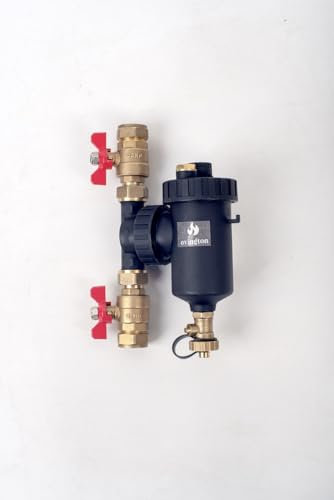 Magnetic Boiler Filter 22mm - Ovington Magnetic Filter for Central Heating Magnetic System Brass 10000Gauss Sludge Removal Capture Rust and Other Debris