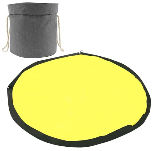 Aufräumsack Play and Go 31×31cm Aufbewahrungstasche für Kinderspielzeug mit Spielmatte 150cm Oxford-Stoff Griffdesign Spielzeug Organizer für Schnelle Aufbewahrung von Diversen Spielzeugen (Grau)