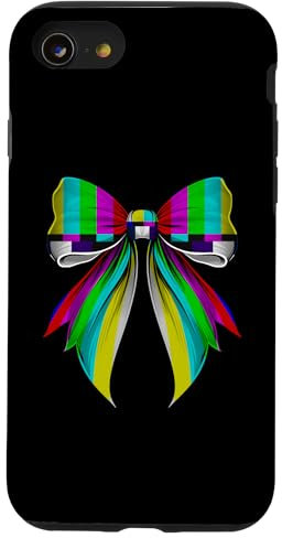 Coquette Bow TV Test Cinematógrafo Cinematografía Pantalla Carcasa para iPhone SE (2020) / 7 / 8