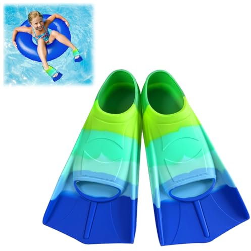 YushengTai Schwimmflossen Kinder 27-29, Kurze Flossen Kinder, Silikon Schnorchelflossen, Kurz Taucherflossen Mädchen, Kurzschwimmflossen Training Flossen für Jungen Mädchen