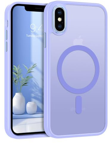 GaoBao Cover per iPhone XS Max 6,5, [Compatibile con Magsafe] Custodia Opaco Magnetica Sottile e Traslucida, Protezione Antiurto e Antigoccia, Protettiva Anti-Impronta, Viola Lavanda