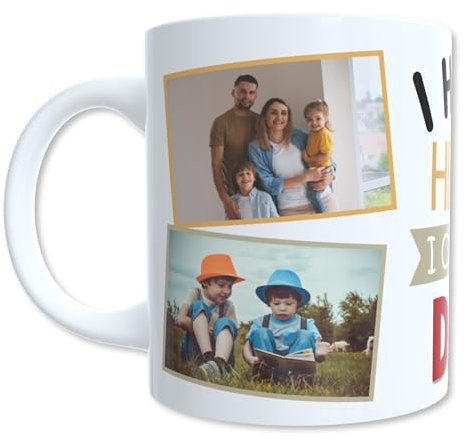 EKAM Personalised Mug for Father Day – Custom Gift for dad– Unique Father’s Day Gift for Dad – 11oz Ceramic Coffee Cup, Perfect for Fathers Day, Birthdays or Christmas